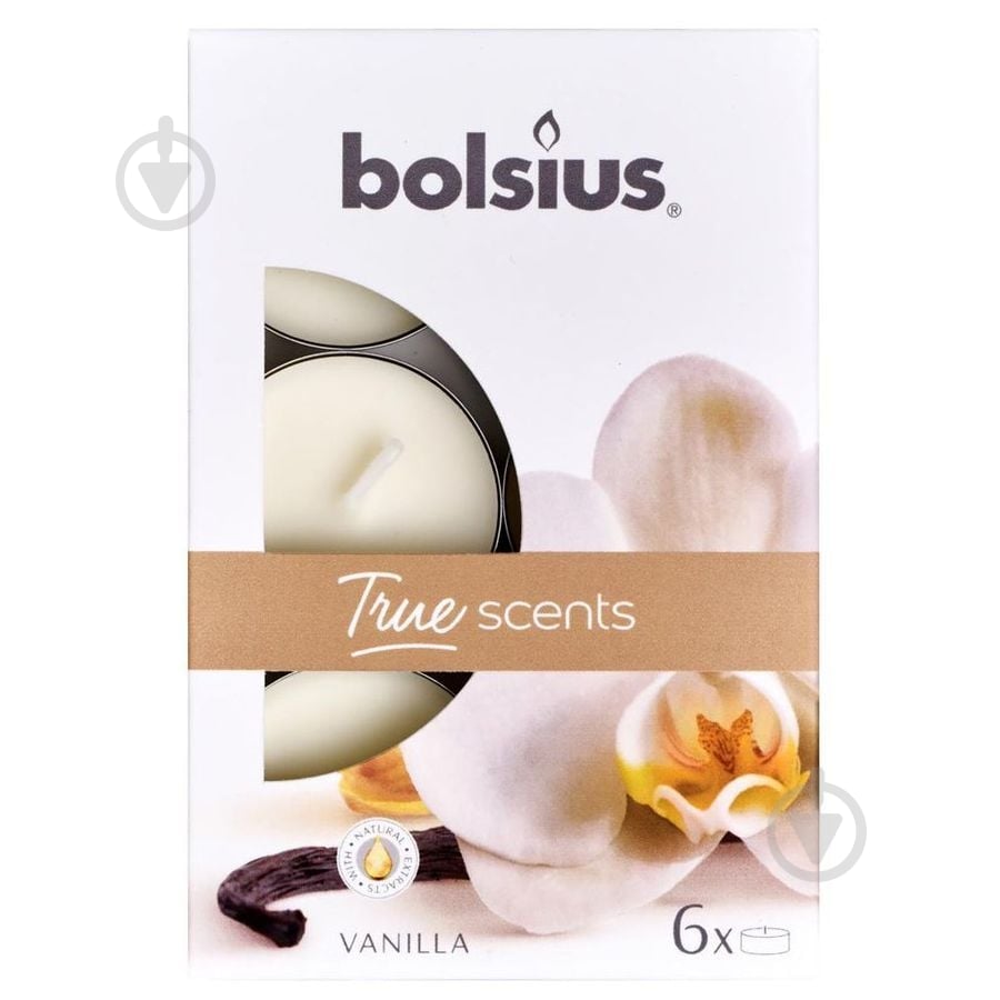 Набор свечей ароматических Bolsius 4:00 Ваниль, 6шт / уп - фото 1