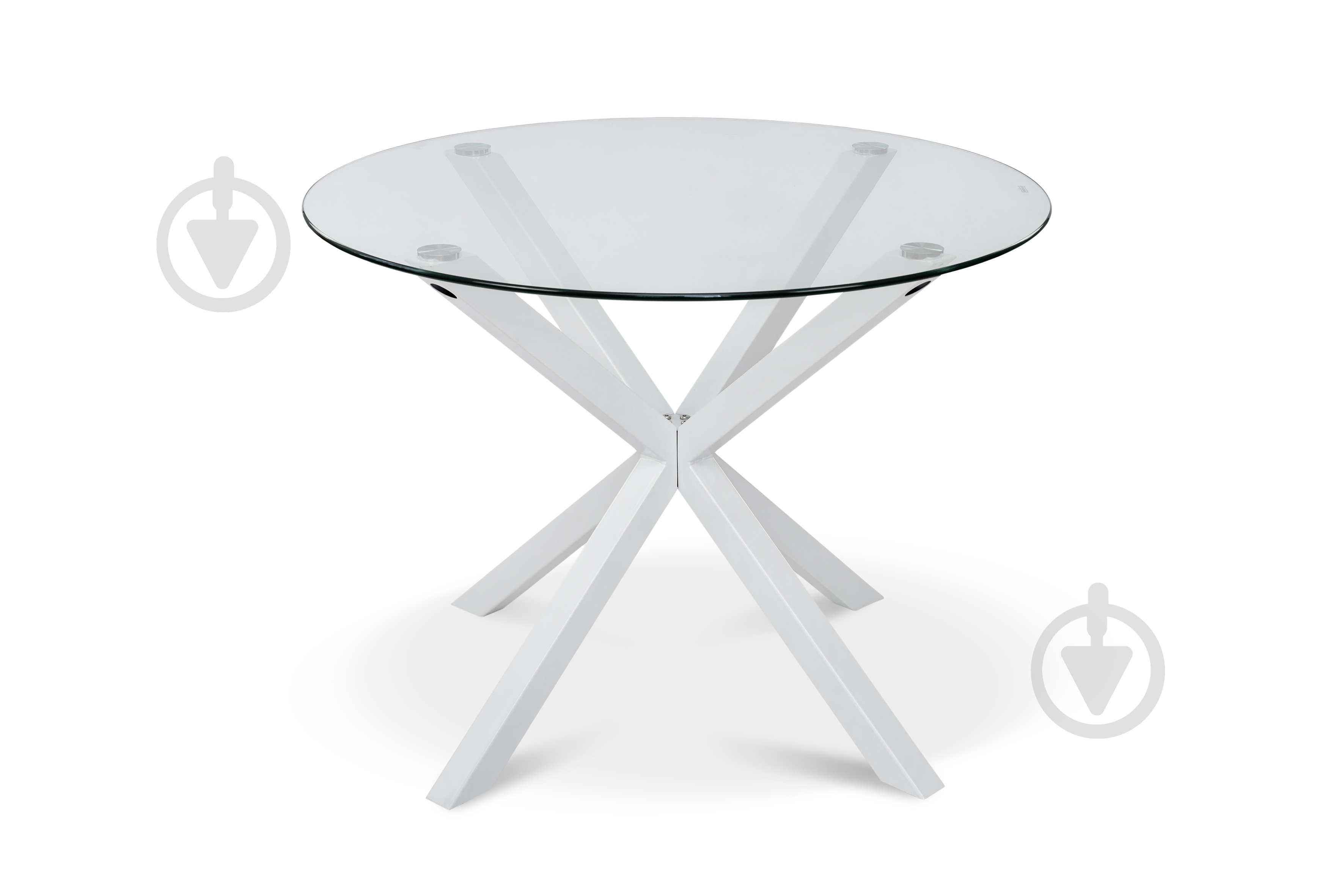 Стол обеденный Мікс Меблі Джин x750мм прозрачный/белый - фото 1 Стол обеденный Мікс Меблі Джин x750мм прозрачный/белый - фото 1