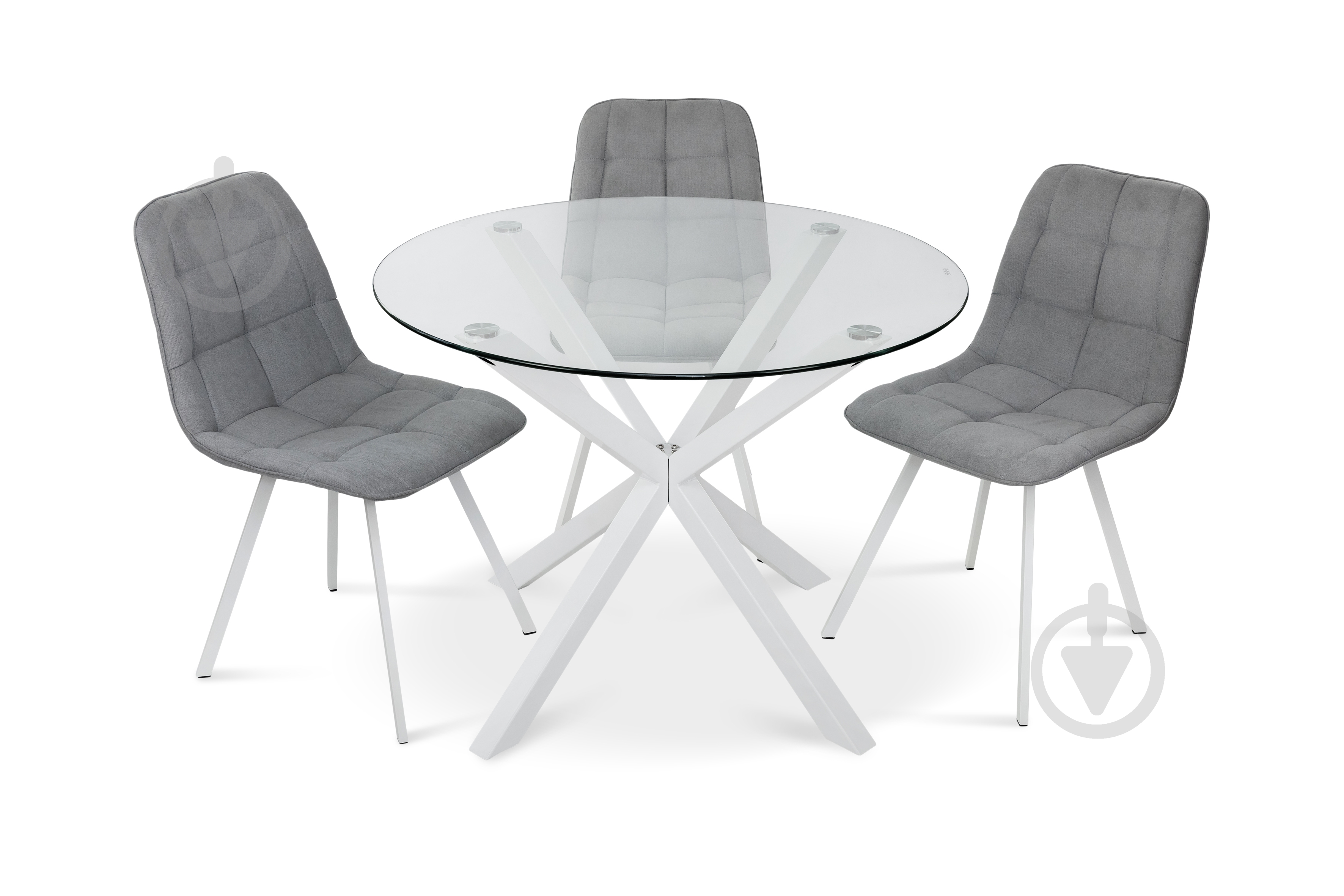 Стол обеденный Мікс Меблі Джин x750мм прозрачный/белый - фото 2 Стол обеденный Мікс Меблі Джин x750мм прозрачный/белый - фото 2