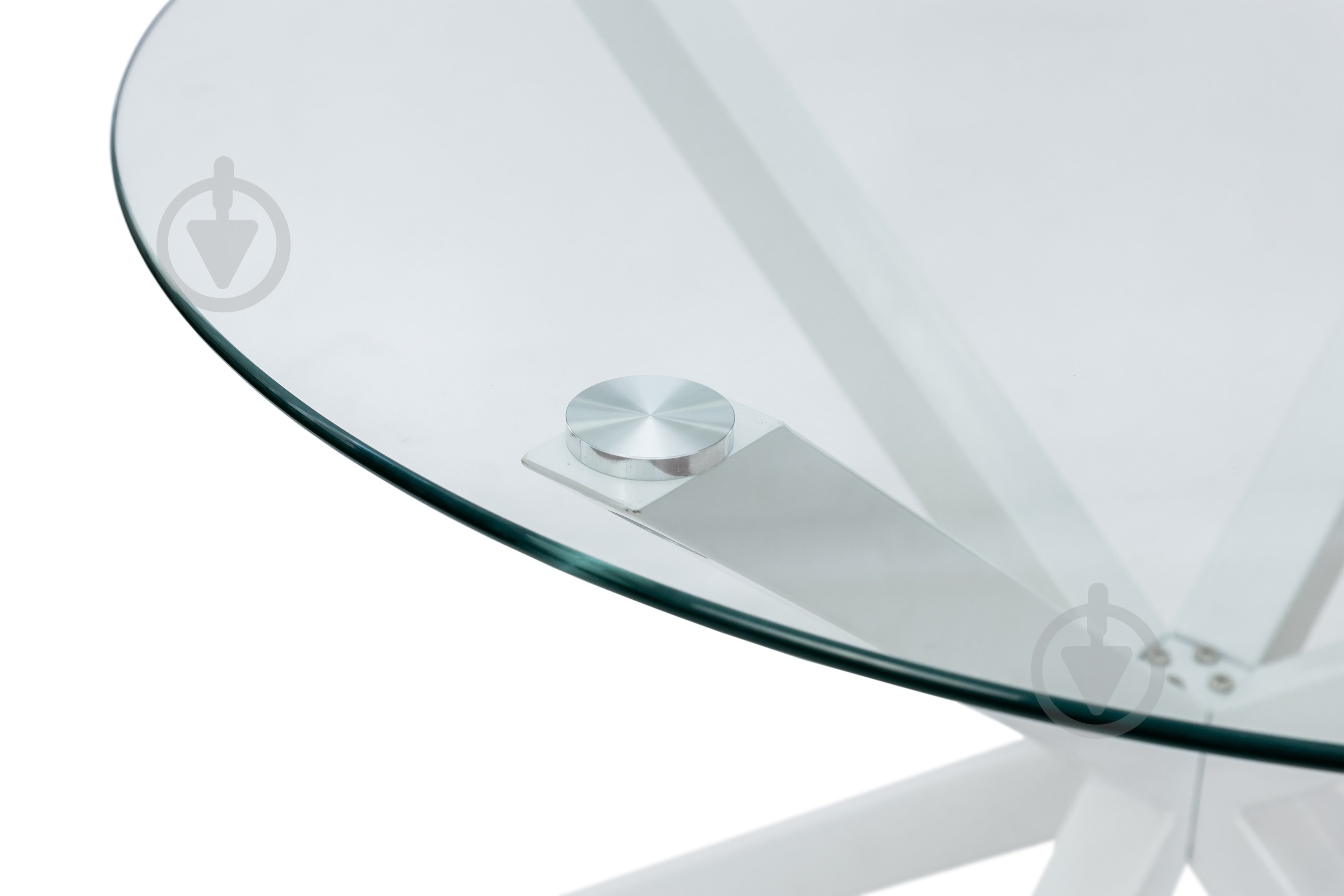 Стол обеденный Мікс Меблі Джин x750мм прозрачный/белый - фото 7 Стол обеденный Мікс Меблі Джин x750мм прозрачный/белый - фото 7