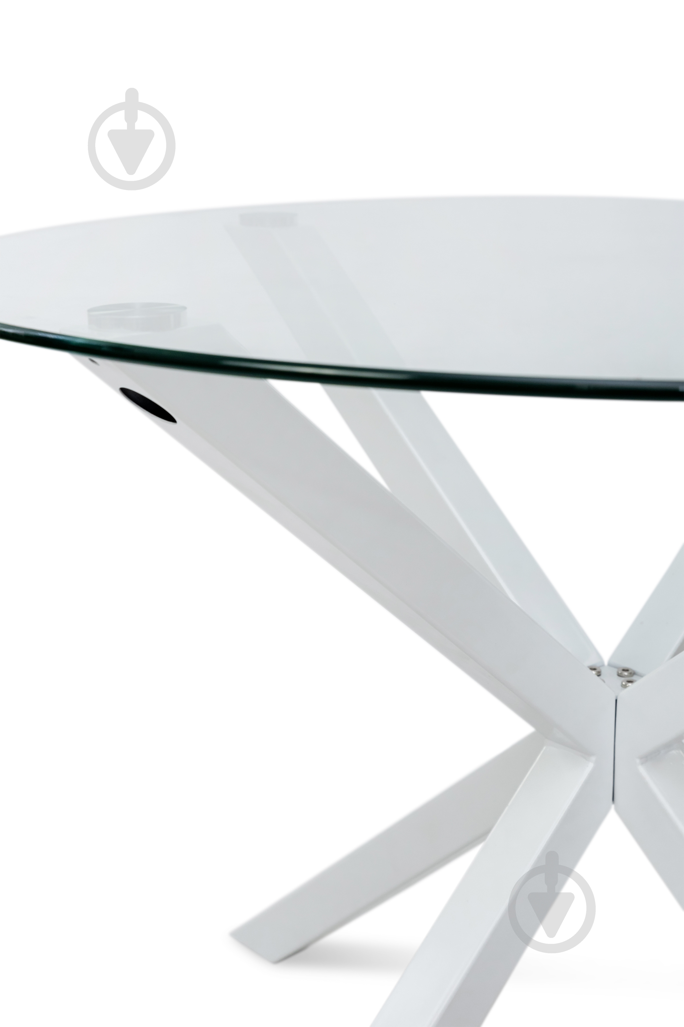 Стол обеденный Мікс Меблі Джин x750мм прозрачный/белый - фото 3 Стол обеденный Мікс Меблі Джин x750мм прозрачный/белый - фото 3