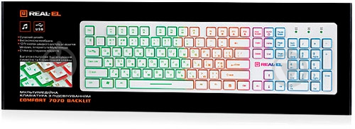 Клавіатура Real-el (7070 Comfort Backlit, white) - фото 6