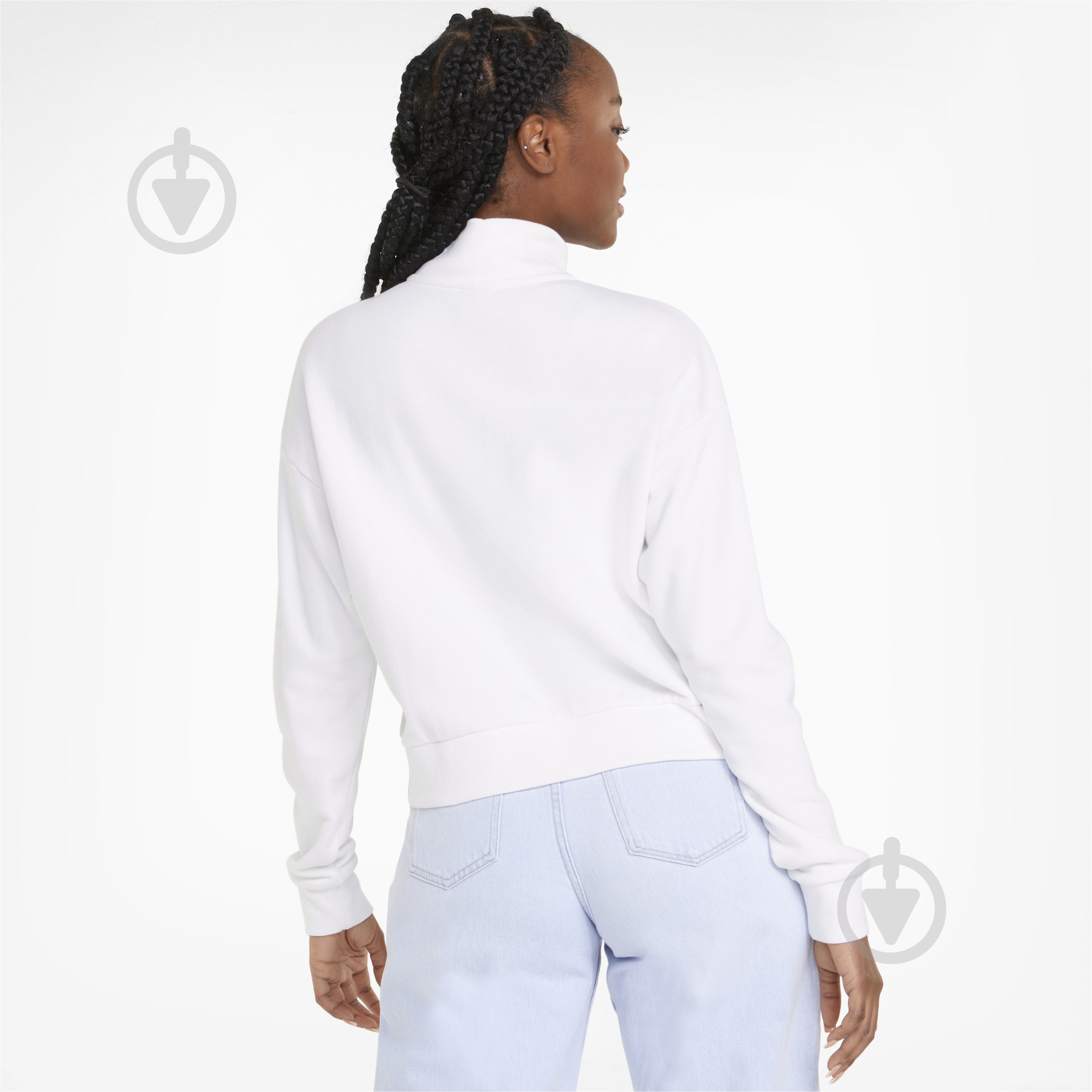 Свитшот Puma Power Half-Placket Crew 84712402 р. M белый - фото 2