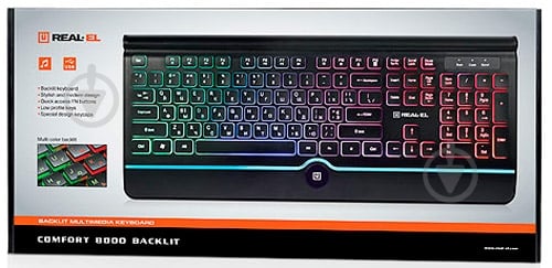 Клавіатура Real-el (8000 Comfort Backlit, black (R) - фото 8 Клавіатура Real-el (8000 Comfort Backlit, black (R) - фото 8