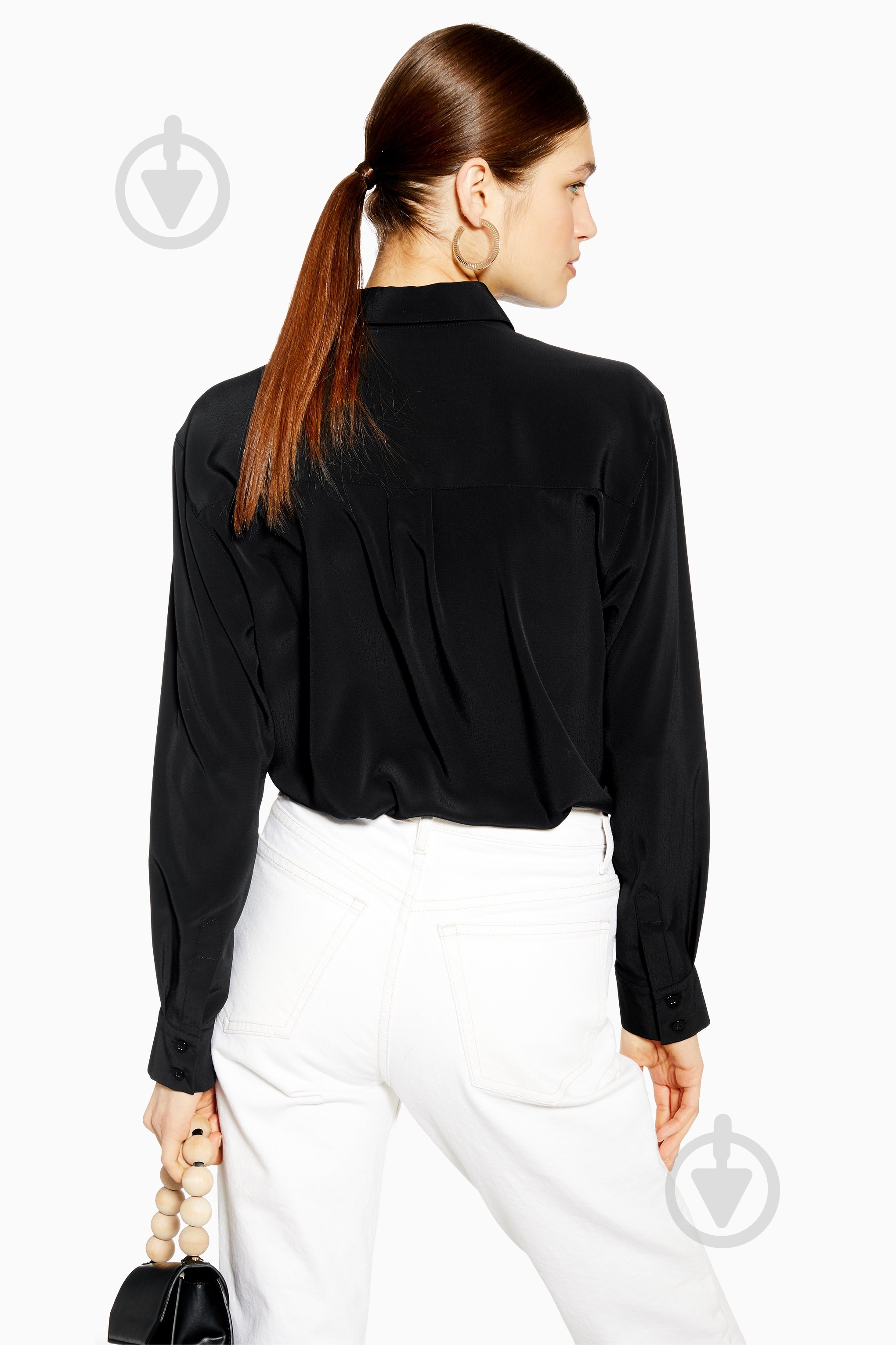 Рубашка TopShop BLOUSES 13B02Q-BLK р. 8 черный - фото 4