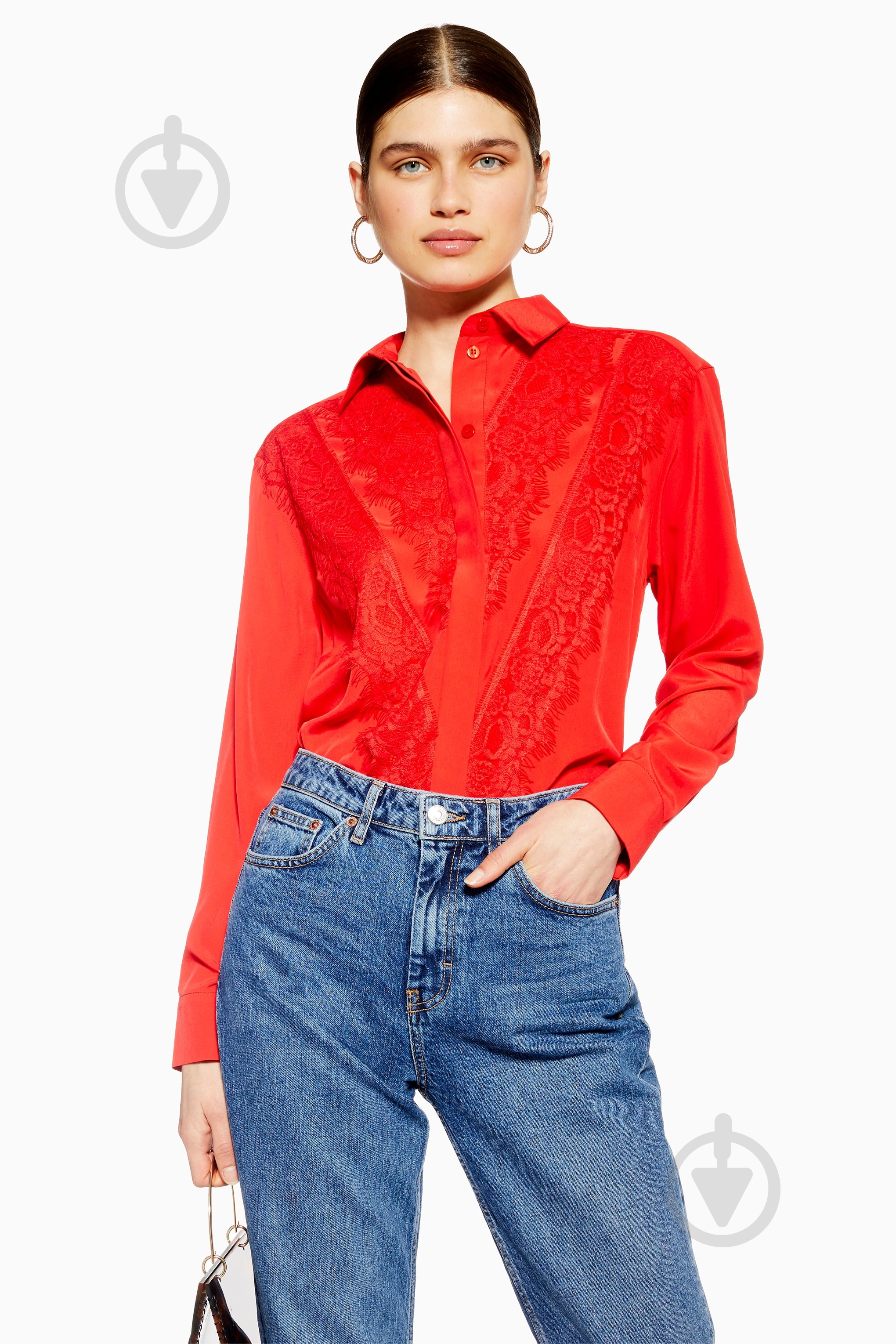 Рубашка TopShop BLOUSES 13B02Q-RED р. 6 красный - фото 1