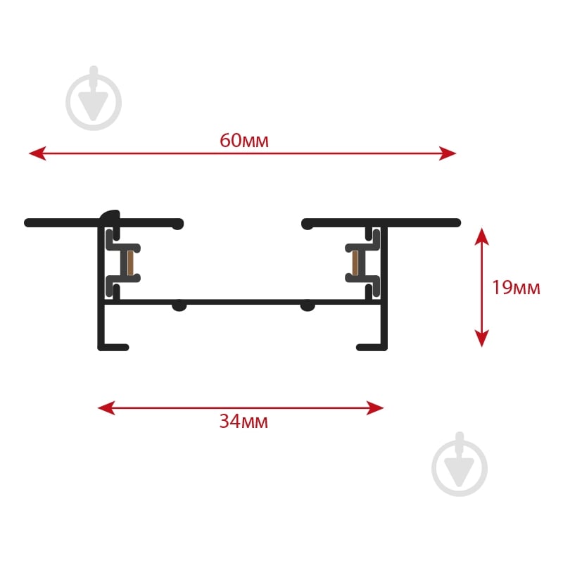 Шинопровід 1-фазний Hopfen SMT-C 1M 100 см білий - фото 2