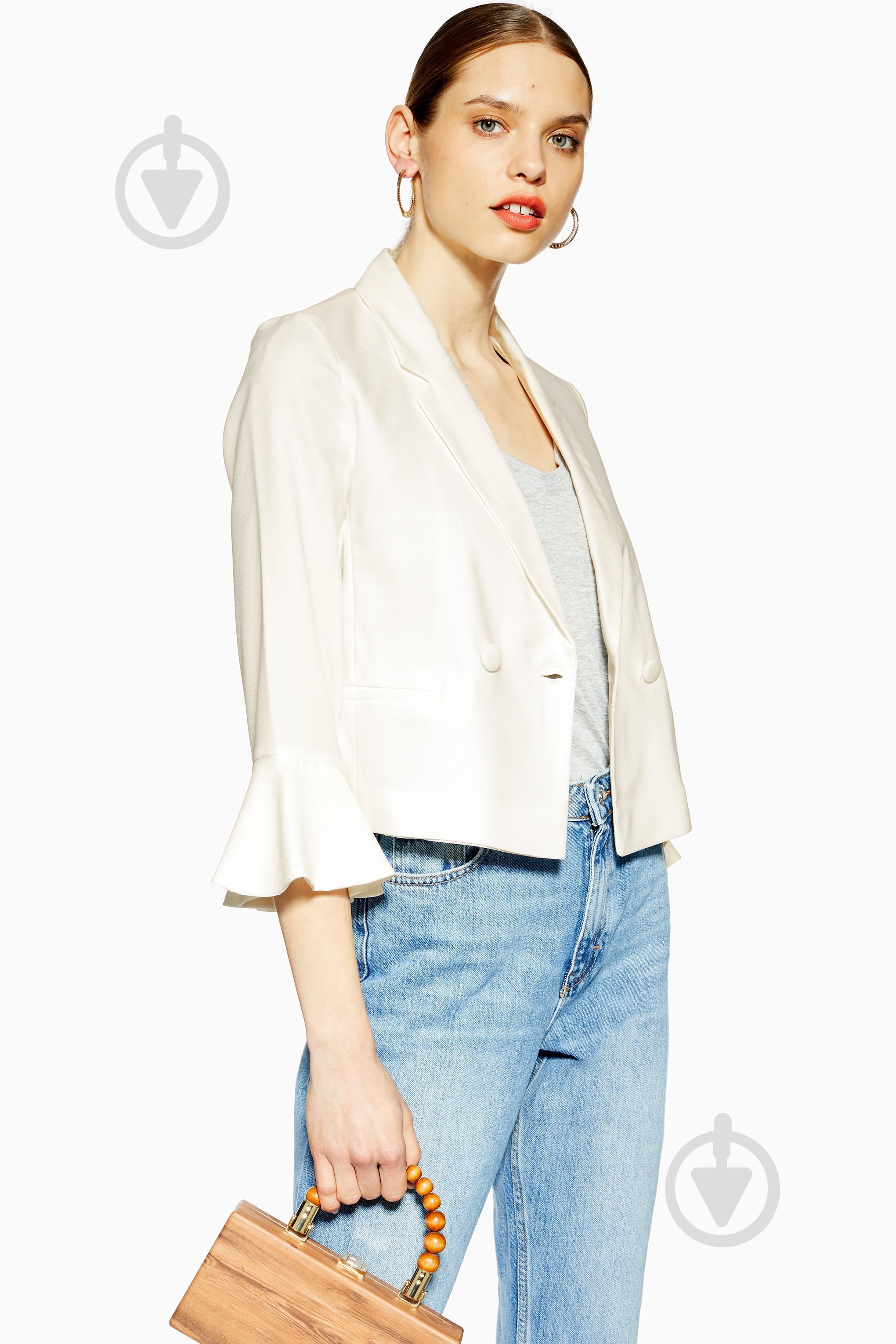 Пиджак TopShop р. 10 белый - фото 1 Пиджак TopShop р. 10 белый - фото 1