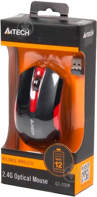 Мышь A4Tech G3-200N Wireless Black/Red - фото 4