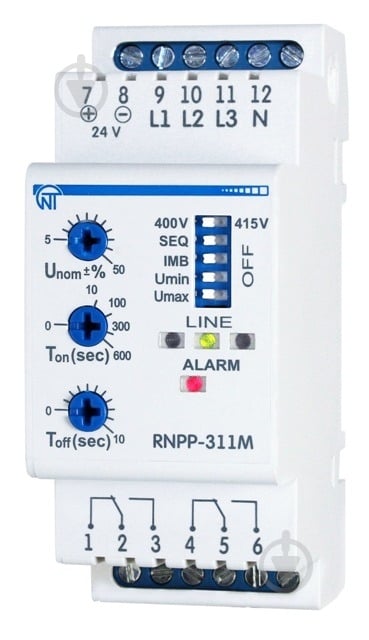 Реле напруги трифазне Volt Control 5 А РНПП-311М - фото 1