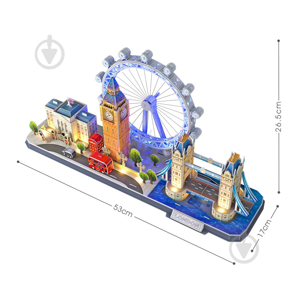 ᐉ 3D-пазл CubicFun City Line Лондон с LED подсветкой L532h