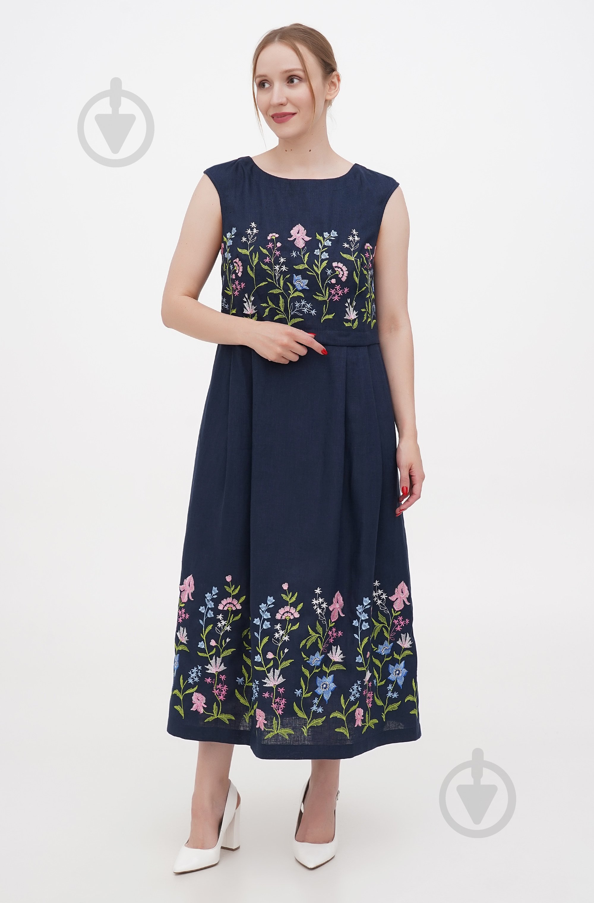 Платье Галерея льна Виталина 0245/50/999 р.XXL синий - фото 1