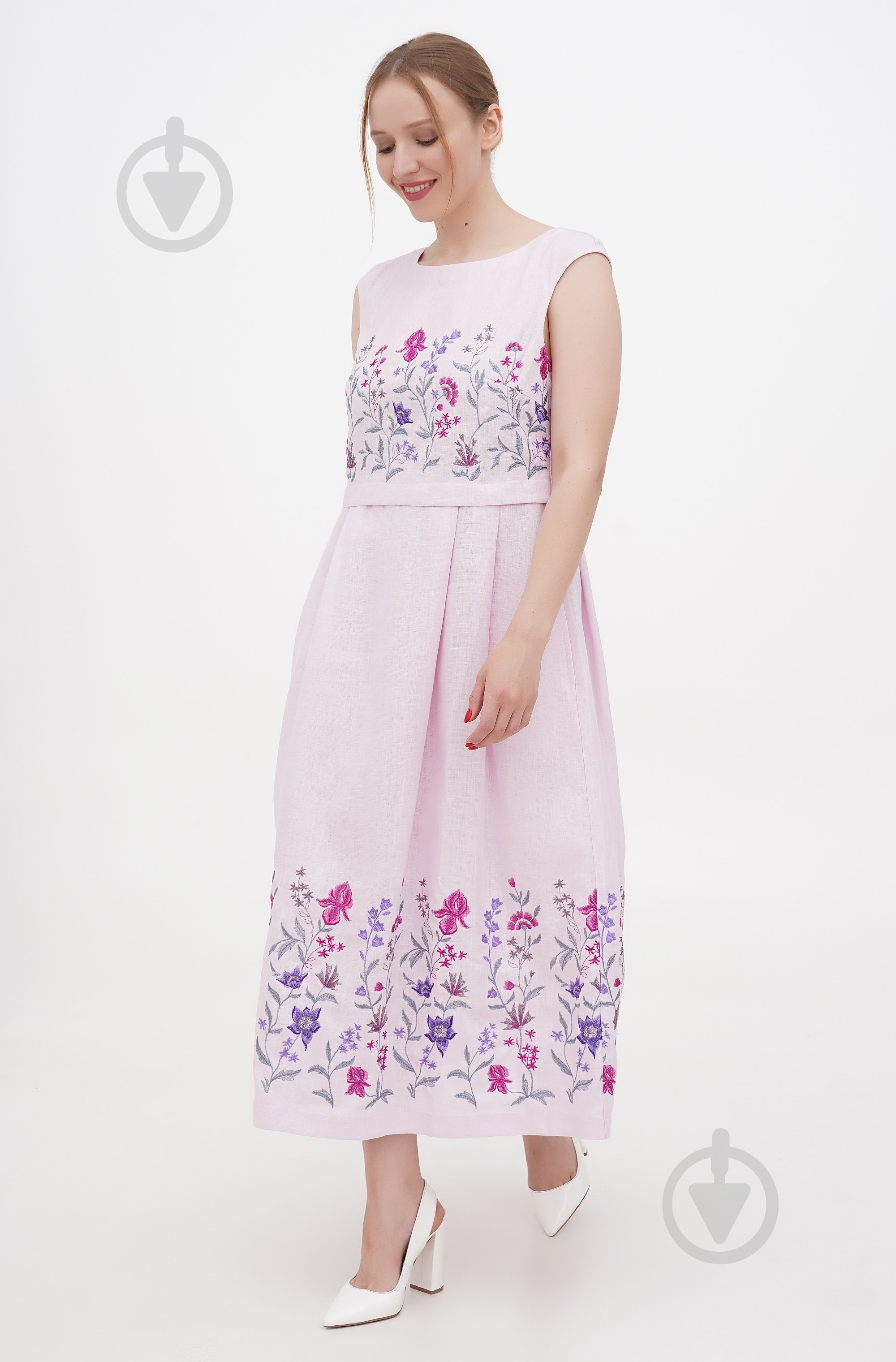 Платье Галерея льна Виталина 0245/40/160 р.XS розовый - фото 1
