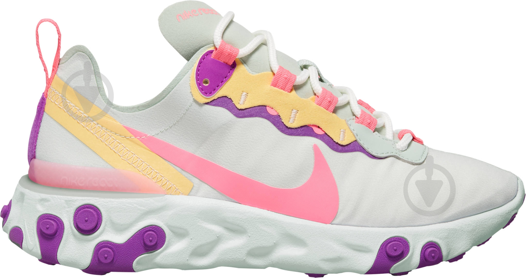 Кроссовки женские демисезонные Nike React Element 55 BQ2728-303 р.37,5 белые - фото 1