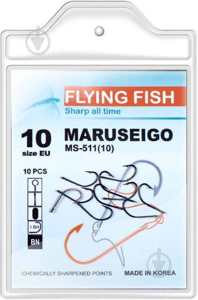 Крючок Flying Fish MARUSEIGO №10 20 г 10 шт. MS-511(10) - фото 1