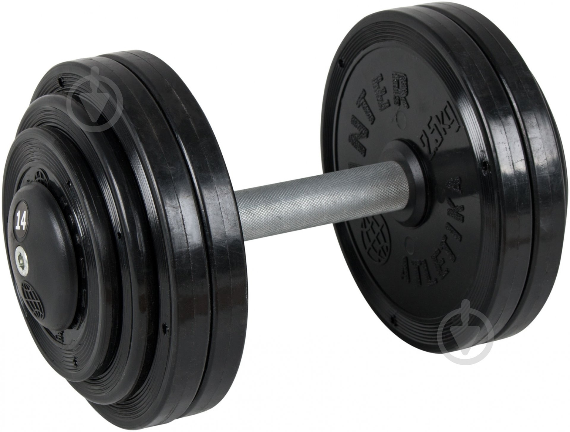 Гантель InterAtletika ST550.14 14 кг черный - фото 1 Гантель InterAtletika ST550.14 14 кг черный - фото 1