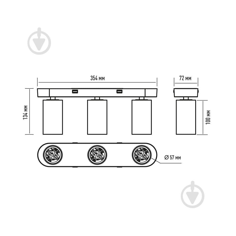 Спот Maxus 3xGX10 белый 3-MAX-SL-GU10-WH - фото 3