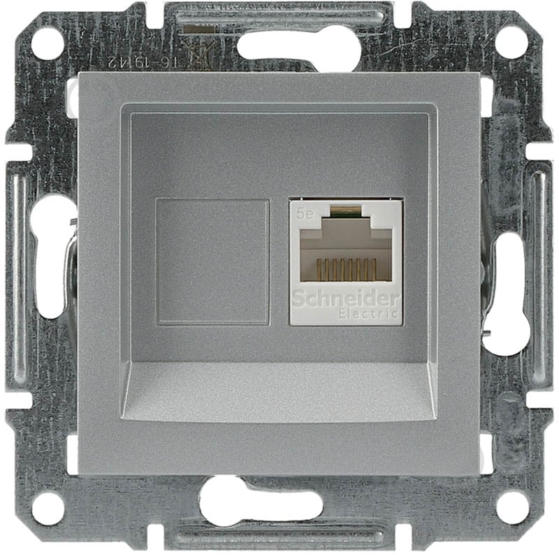 Розетка компьютерная Schneider Electric Asfora RJ45 алюминий - фото 1