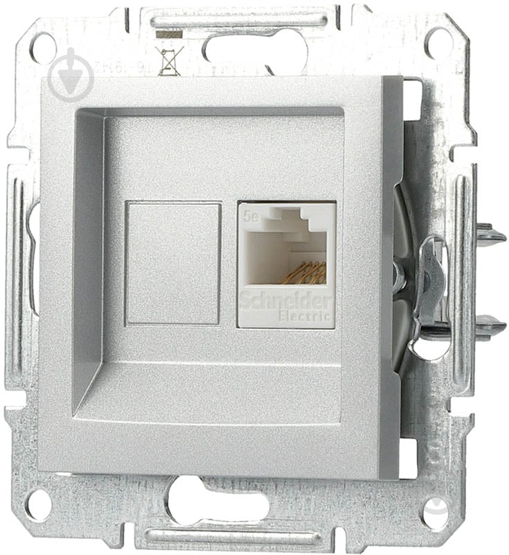 Розетка компьютерная Schneider Electric Asfora RJ45 алюминий - фото 2