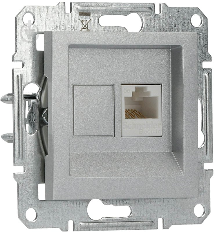 Розетка компьютерная Schneider Electric Asfora RJ45 алюминий - фото 3