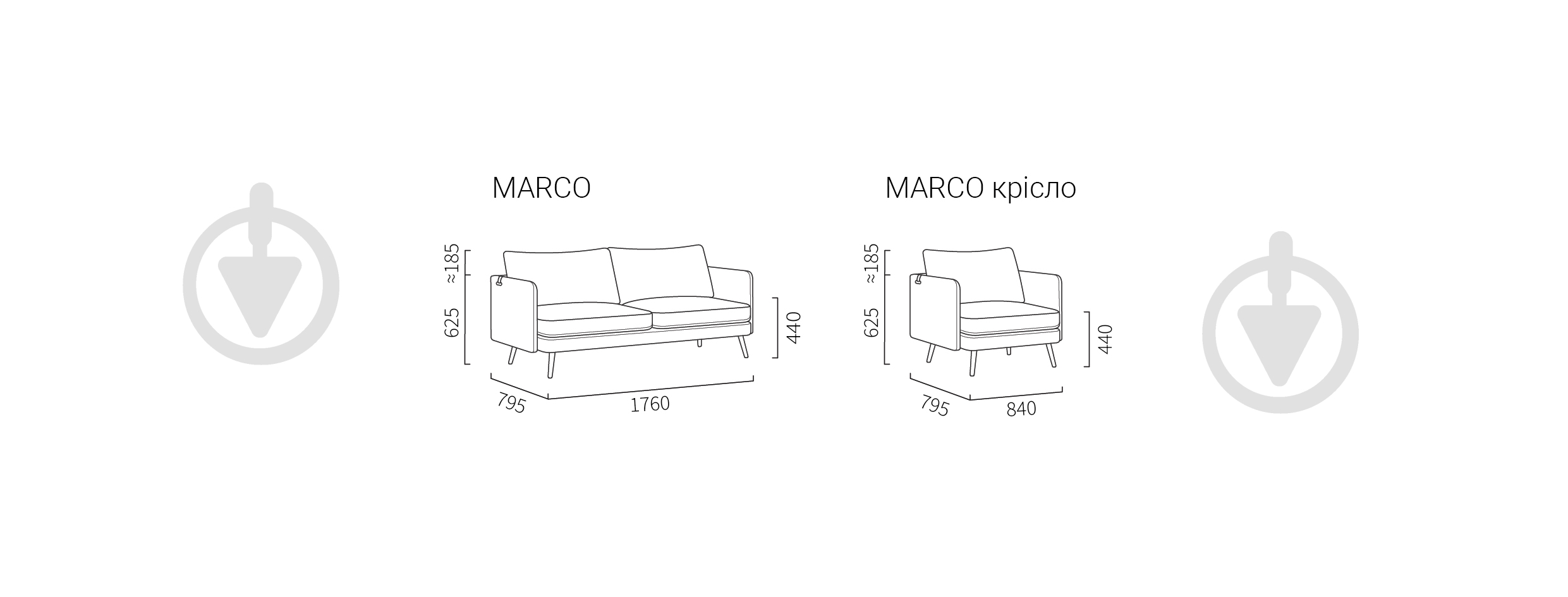 Кресло SOFALINO Marco Veloro Arden 10 серый - фото 6