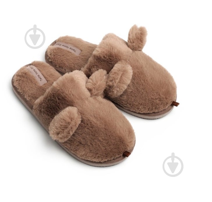 Тапочки детские Twins с ушками р.34-35 коричневый 15831 - фото 1 Тапочки детские Twins с ушками р.34-35 коричневый 15831 - фото 1
