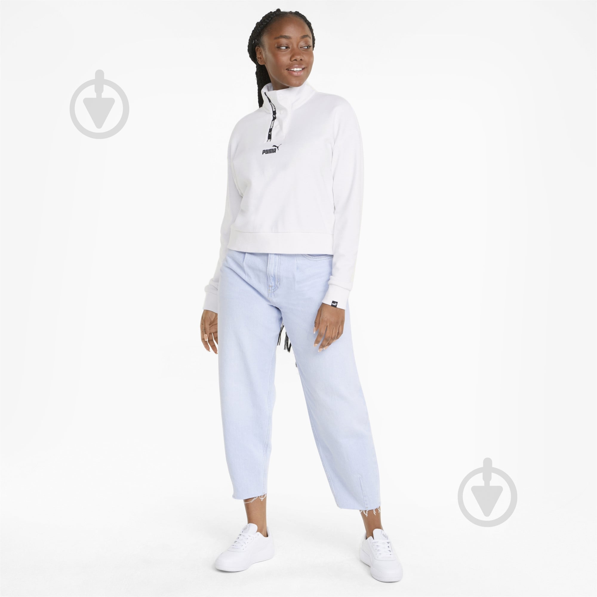 Свитшот Puma Power Half-Placket Crew 84712402 р. S белый - фото 3 Свитшот Puma Power Half-Placket Crew 84712402 р. S белый - фото 3