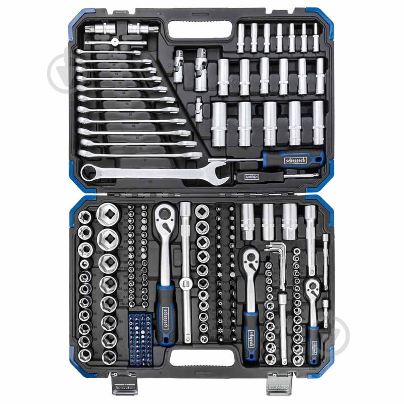 Набор ручного инструмента Scheppach 1/4'', 3/8'', 1/2''(6гр.) (4-32мм) 218 шт. SCH-38841+2 - фото 2 Набор ручного инструмента Scheppach 1/4'', 3/8'', 1/2''(6гр.) (4-32мм) 218 шт. SCH-38841+2 - фото 2