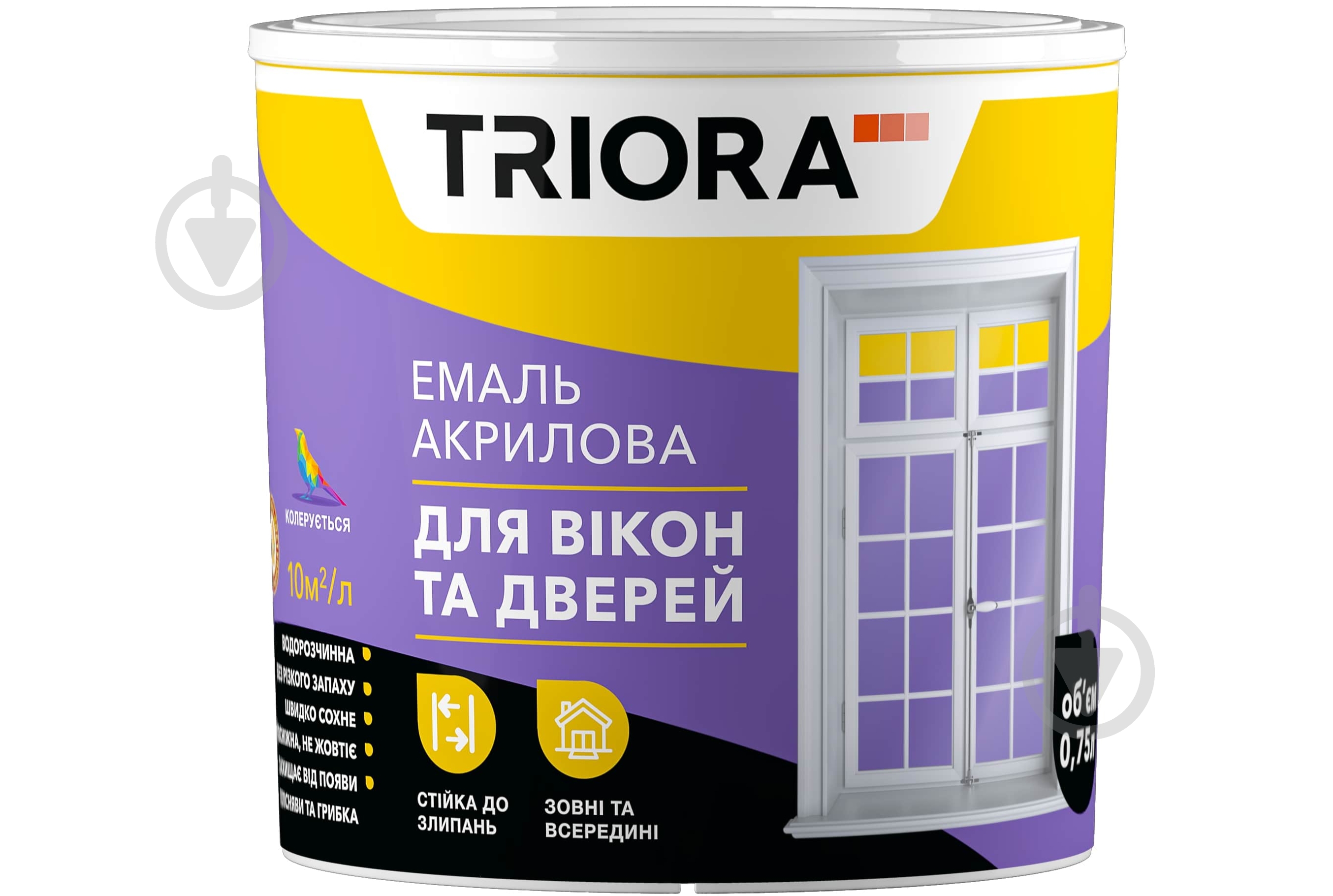 Емаль акрилова Triora акрилова для вікон та дверей TR база під тонування глянець 2,5 л - фото 1