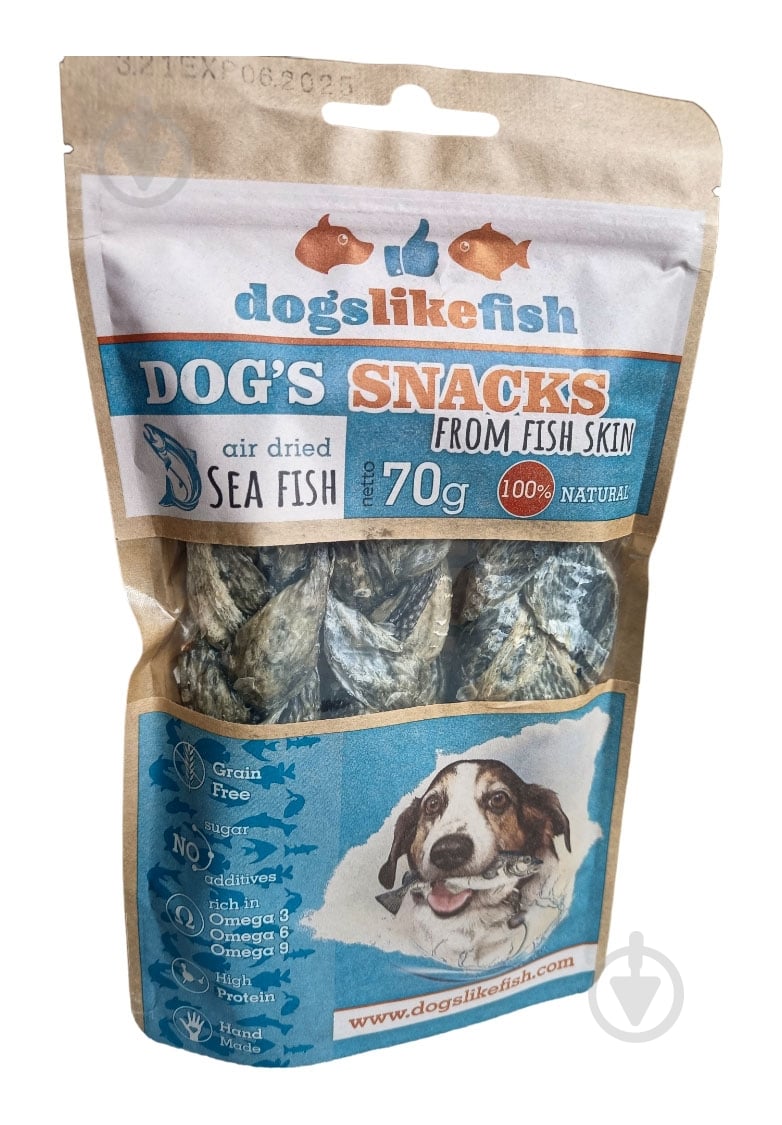 Ласощі DogsLikeFish Шкіра тріски - косички - фото 1