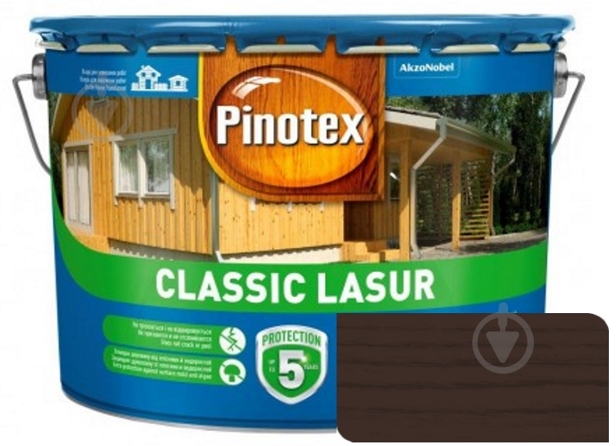 Деревозащитное средство Pinotex Classic Lasur палисандр мат 10 л - фото 1