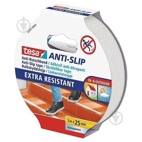 Лента против скольжения TESA Extra Resistant прозрачная 25 мм 5 м - фото 1 Лента против скольжения TESA Extra Resistant прозрачная 25 мм 5 м - фото 1