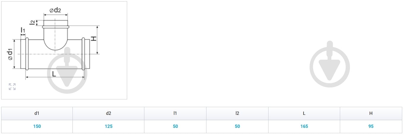 Трійник Вентс Спіровент 150/125 - фото 2