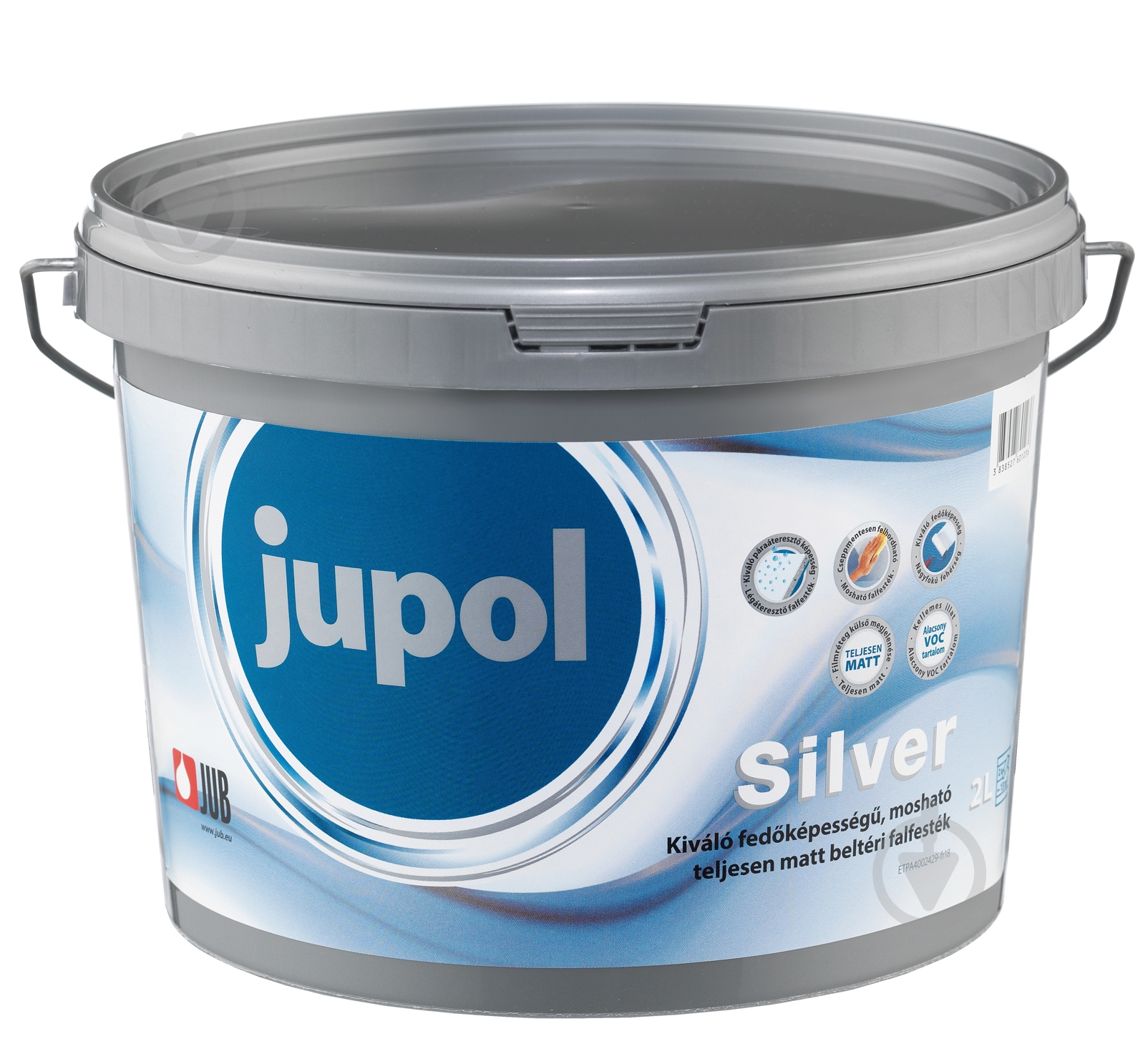 Краска интерьерная акриловая JUB Silver мат 2 л - фото 1