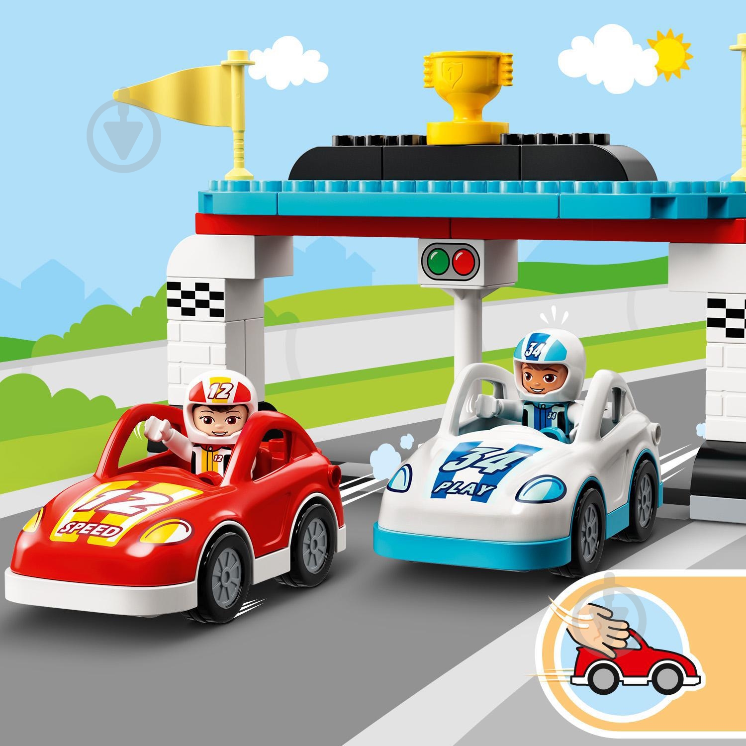 Конструктор LEGO DUPLO Гоночні автомобілі 10947 - фото 8