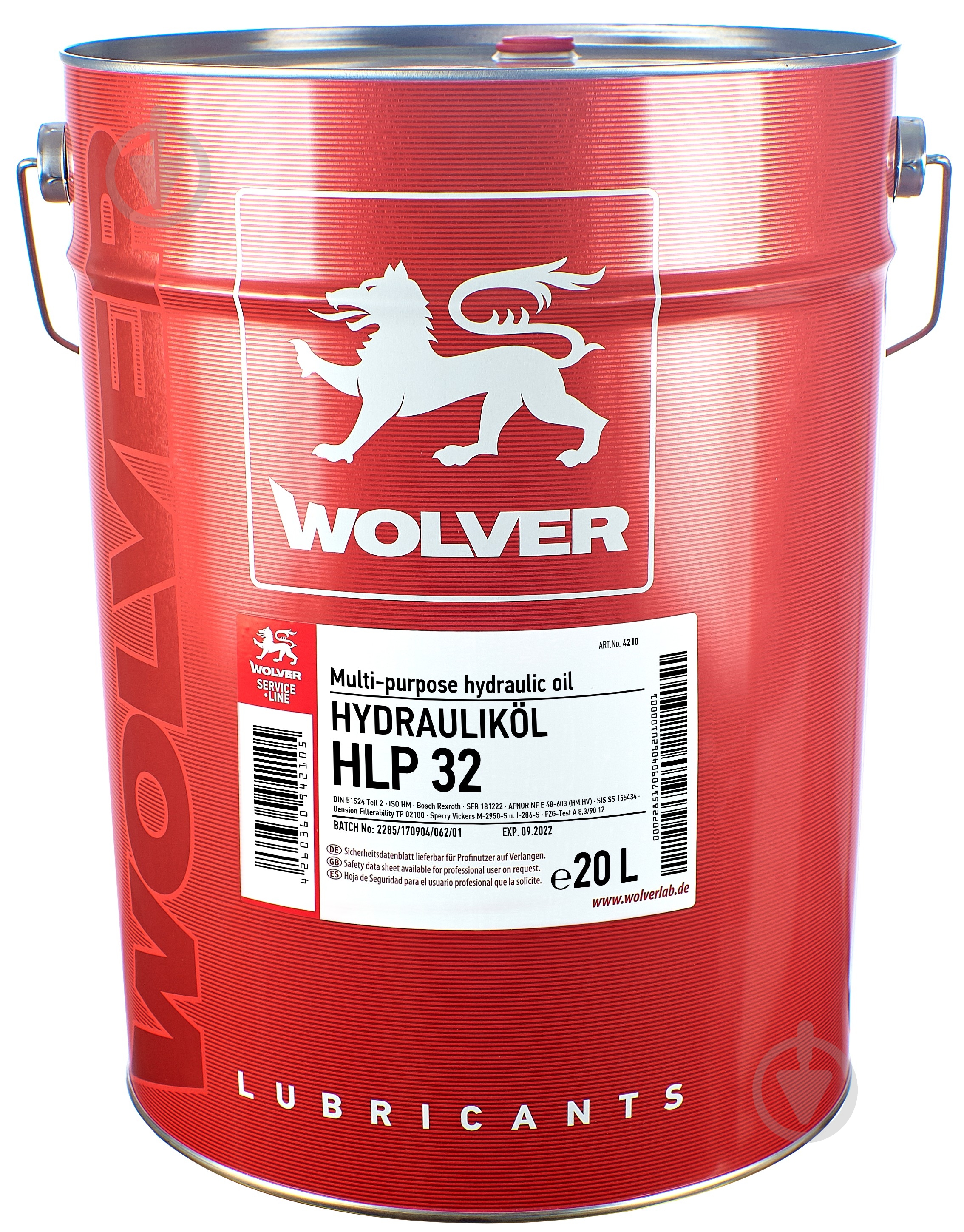 Масло гидравлическое Wolver HYDRAULIKÖL HLP ISO 32 20 л - фото 1 Масло гидравлическое Wolver HYDRAULIKÖL HLP ISO 32 20 л - фото 1