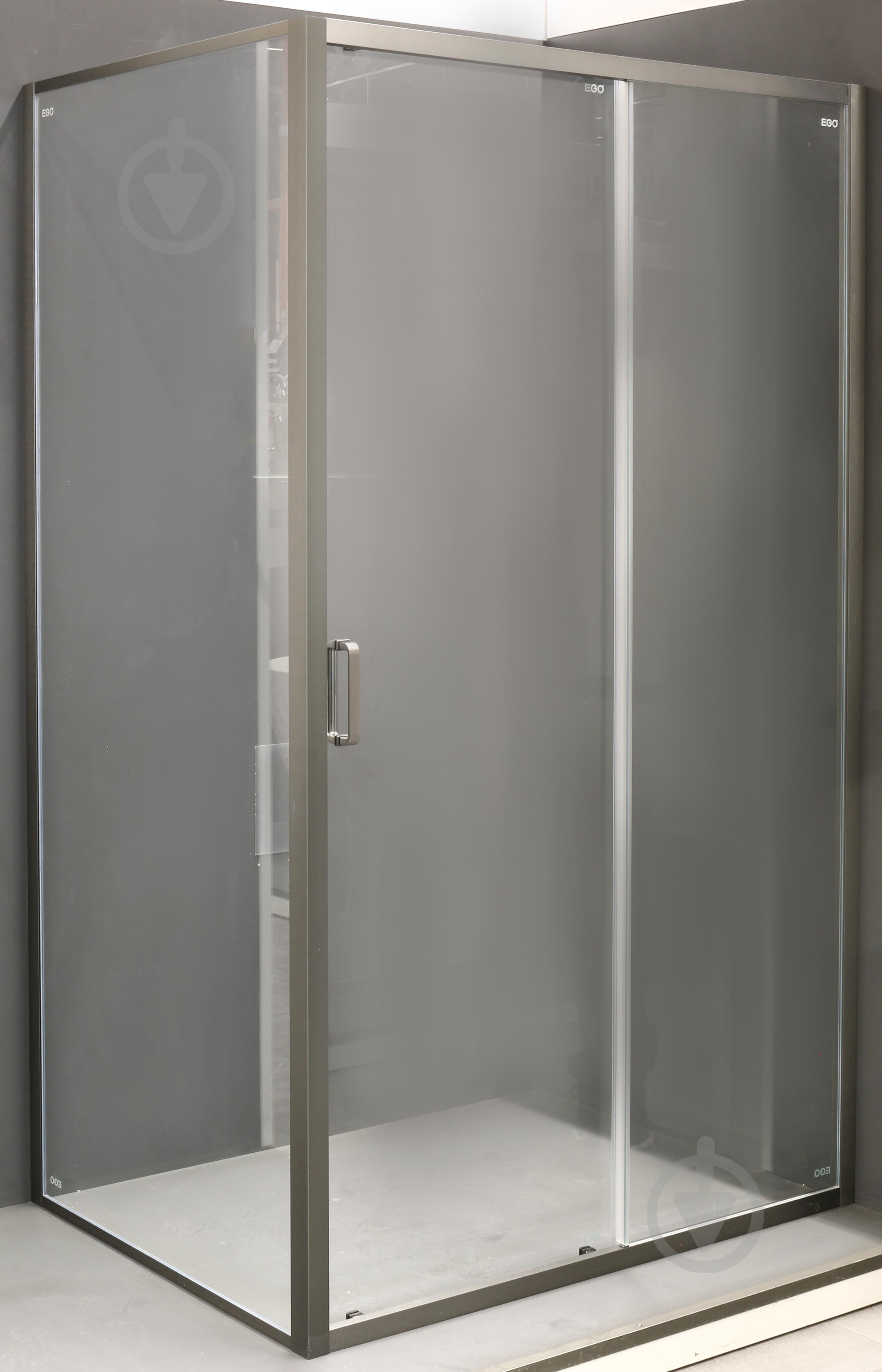 Душевое ограждение EGO прямоугольное раздвижное LEX GREY 120х90х200 см - фото 1
