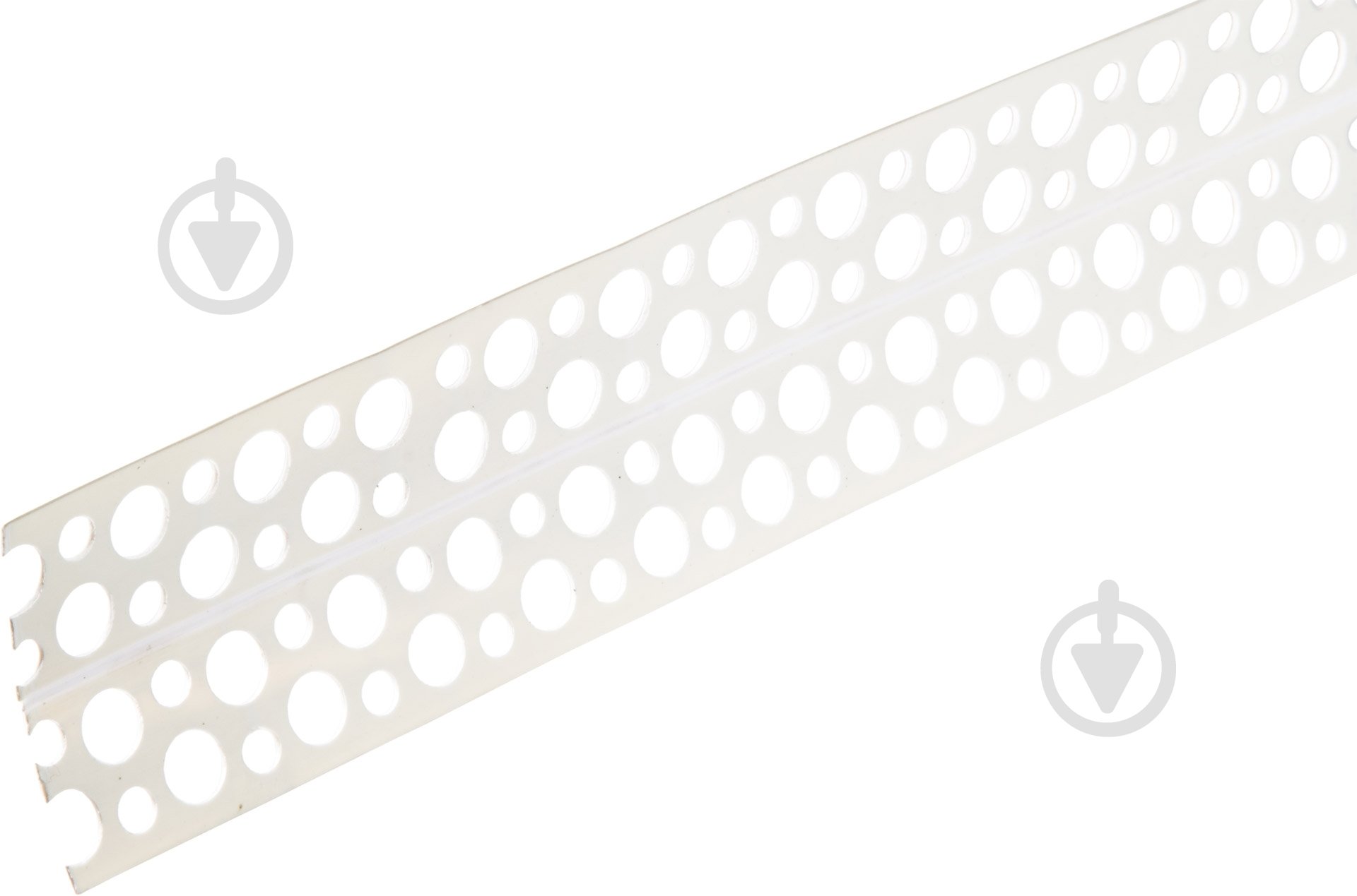 Уголок ПВХ универсальный 23х23 мм перфорированный 2,5 м - фото 1