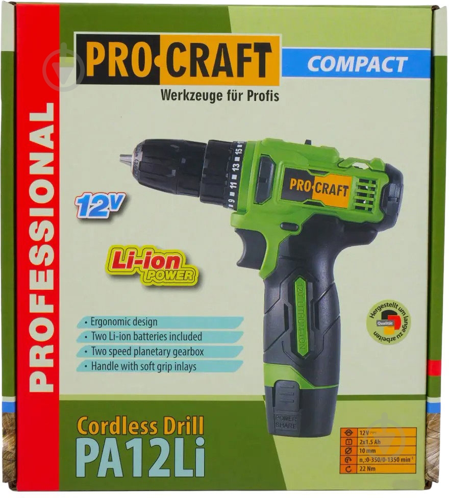 Шуруповерт акумуляторний ProCraft PA-12 Li COMPACT - фото 10