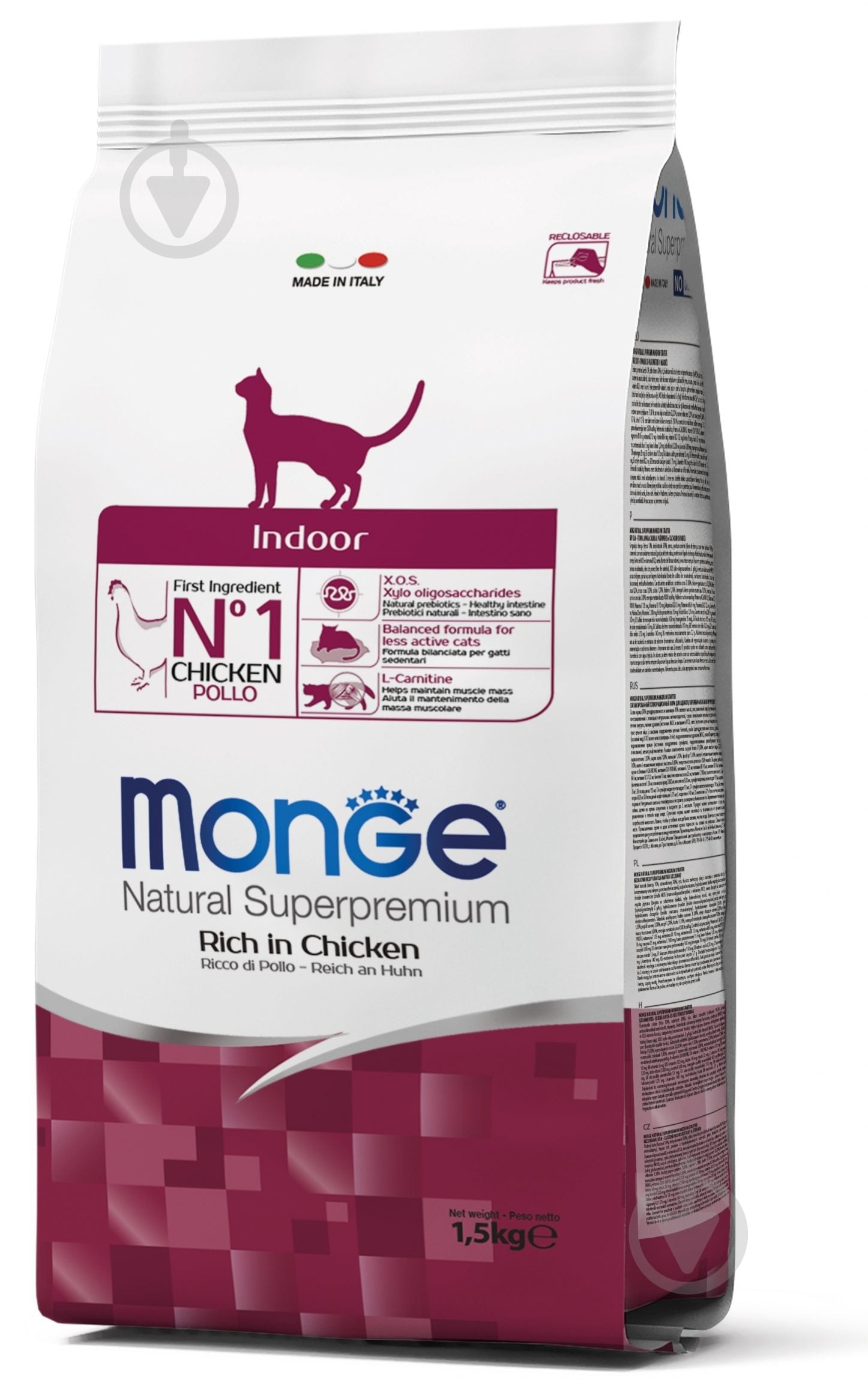 Корм Monge Cat Indoor Chicken курка 1,5 кг - фото 1