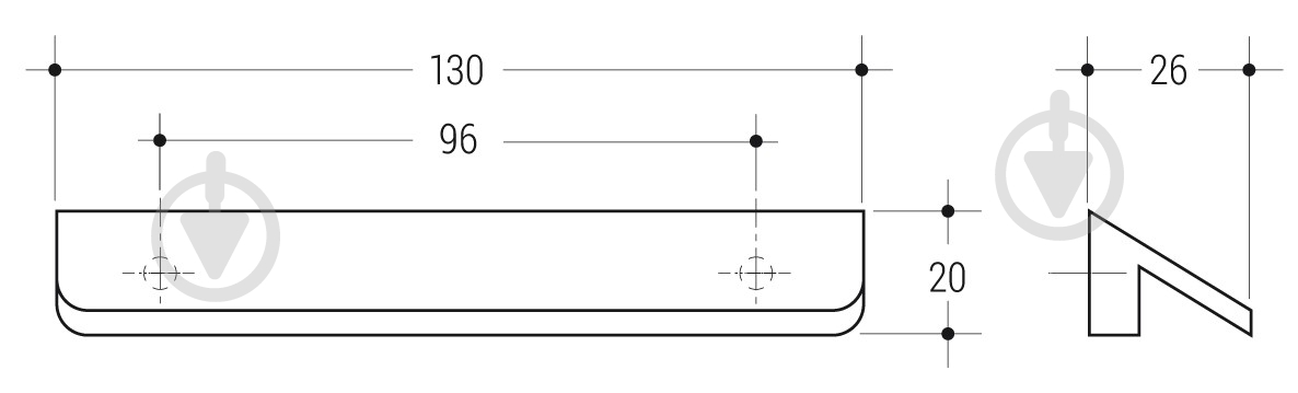 Меблева ручка накладна Poliplast 328А 96 мм матовий чорний - фото 2 Меблева ручка накладна Poliplast 328А 96 мм матовий чорний - фото 2