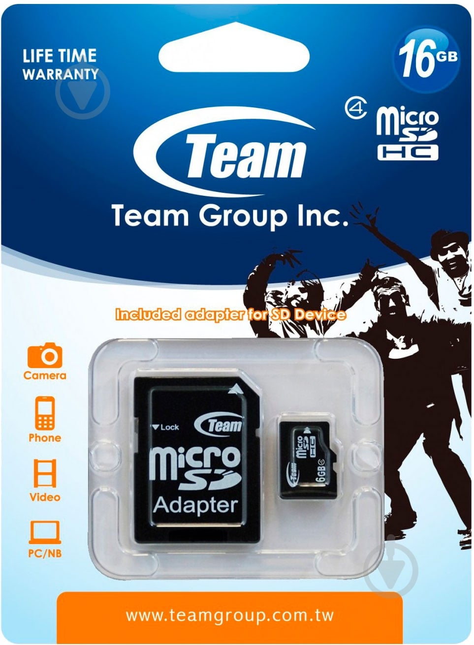 Карта памяти Team microSDHC 16 ГБ Class 4 (TUSDH16GCL403) - фото 3