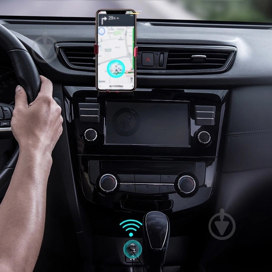 FM-трансмітер BASEUS BA01 USB Wireless adapter cable Black (CABA01-01) - фото 7