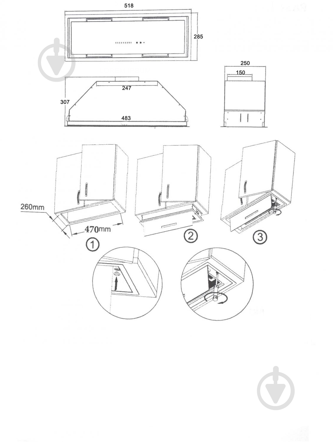 Вытяжка Borgio BIT-BOX FULL GLASS 60 BLACK WITH SMOKE SENSOR - фото 4