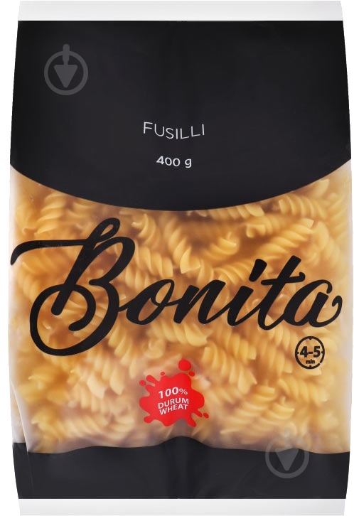 Макароны Bonita СПІРАЛЬ ВЕЛИКА Спиральки Fusilli 400 г - фото 1 Макароны Bonita СПІРАЛЬ ВЕЛИКА Спиральки Fusilli 400 г - фото 1