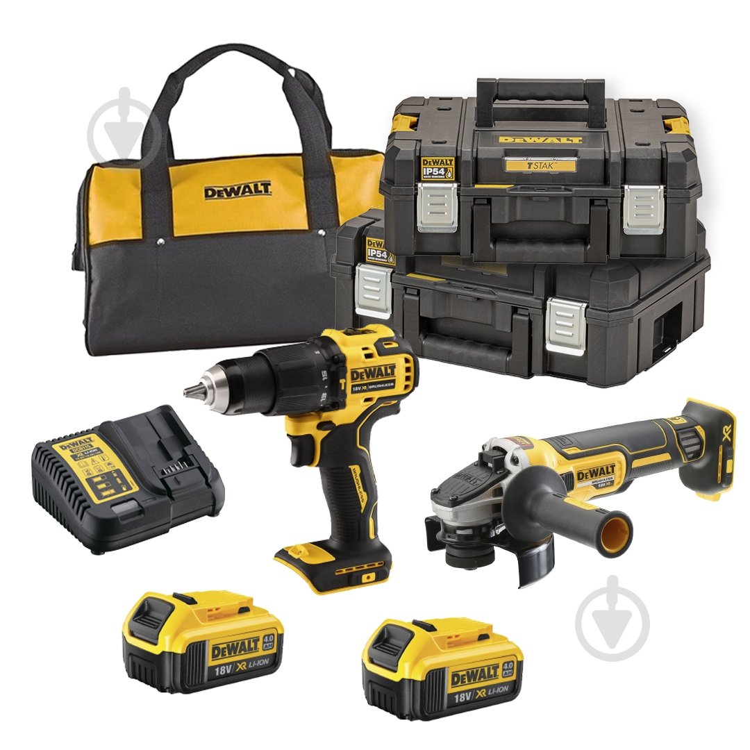 Набор аккумуляторного инструмента DeWalt шуруповерт и болгарка DCK001М2T - фото 1 Набор аккумуляторного инструмента DeWalt шуруповерт и болгарка DCK001М2T - фото 1