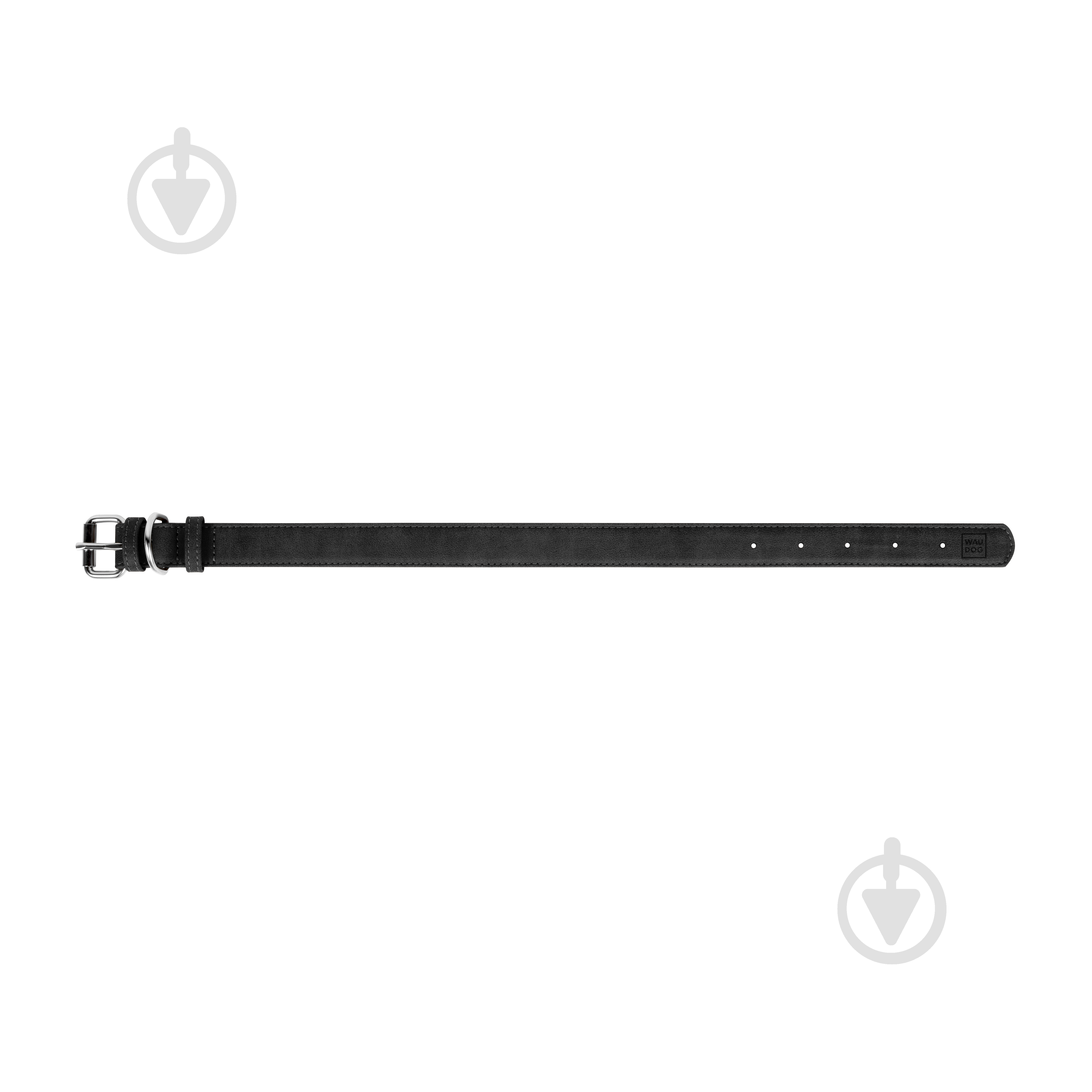 Ошейник WAUDOG Eco экокожа металлическая пряжка (ширина 15 мм, длина 27-36 см) черный - фото 2