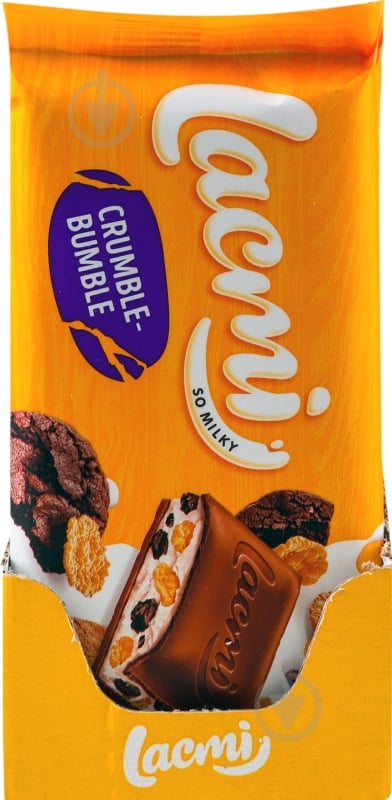 Молочний шоколад Roshen з молочною начинкою, кукурудзяними пластівцями та печивом Crumble-bumble Lacmi 83 г - фото 4 Молочний шоколад Roshen з молочною начинкою, кукурудзяними пластівцями та печивом Crumble-bumble Lacmi 83 г - фото 4