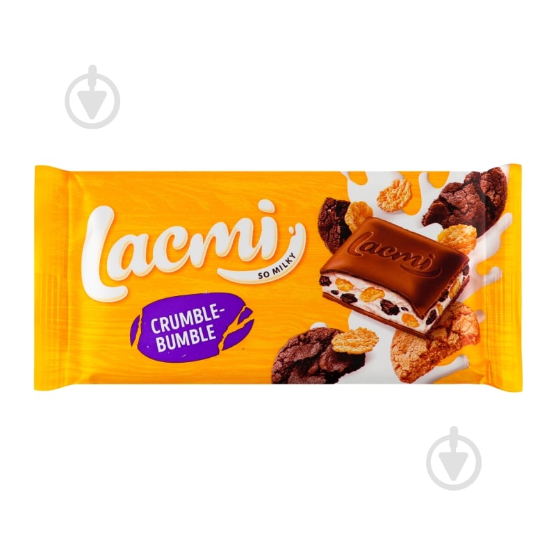 Молочний шоколад Roshen з молочною начинкою, кукурудзяними пластівцями та печивом Crumble-bumble Lacmi 83 г - фото 8 Молочний шоколад Roshen з молочною начинкою, кукурудзяними пластівцями та печивом Crumble-bumble Lacmi 83 г - фото 8