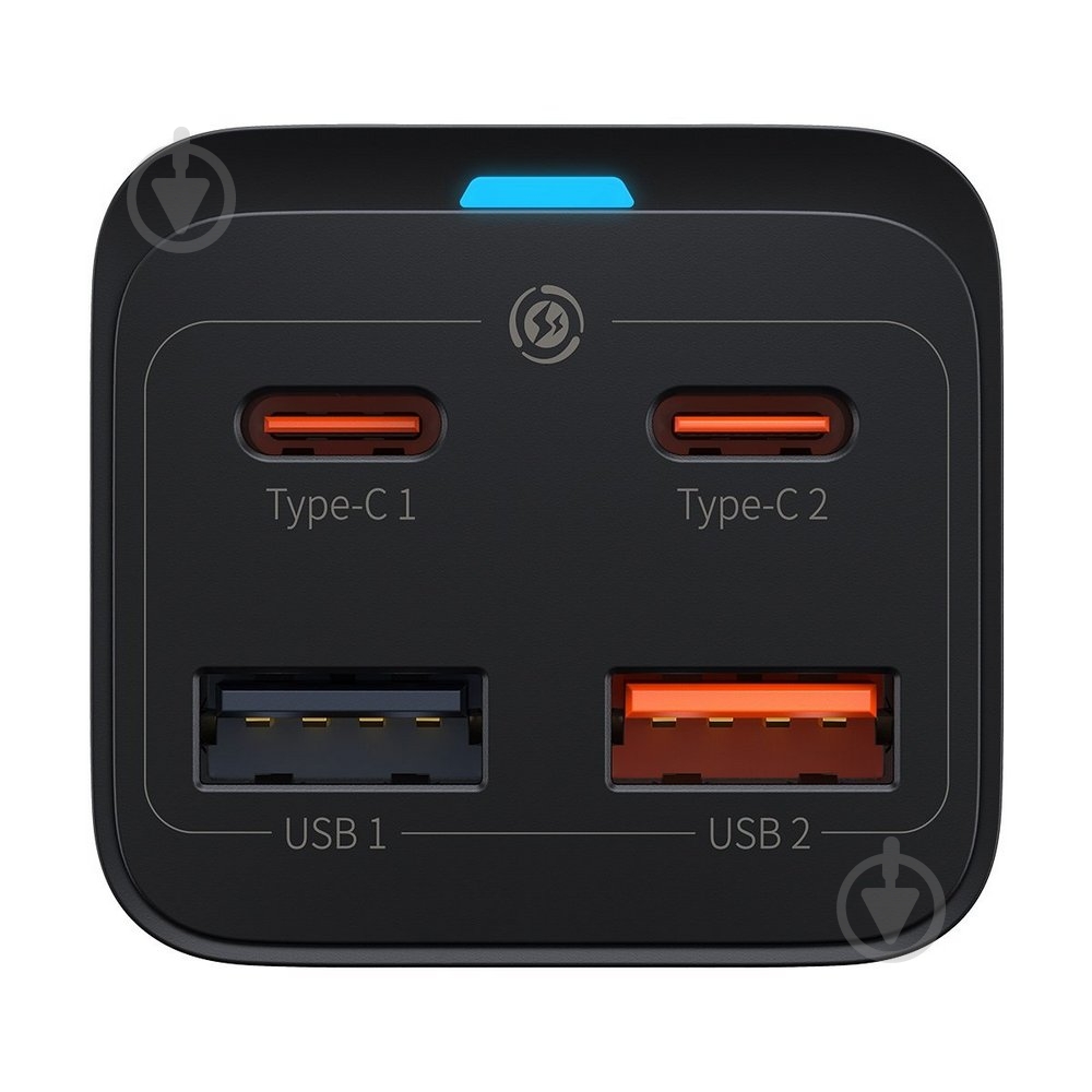 Зарядное устройство BASEUS GaN3 Pro Desktop Fast Charger QC4.0+PD3.0 65W 2 USB + 2 Type-C 3A + кабель Baseus Type-C to Type-C 100W 20V/5A 1 м Black (CCGP040101) - фото 2 Зарядное устройство BASEUS GaN3 Pro Desktop Fast Charger QC4.0+PD3.0 65W 2 USB + 2 Type-C 3A + кабель Baseus Type-C to Type-C 100W 20V/5A 1 м Black (CCGP040101) - фото 2